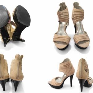 Carlos by Carlos Santana Nude Beige Strappy High Heel Sandals